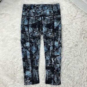 Lululemon Fast & Free Crop II *Nulux 19" Eternal Wave Starlight Black